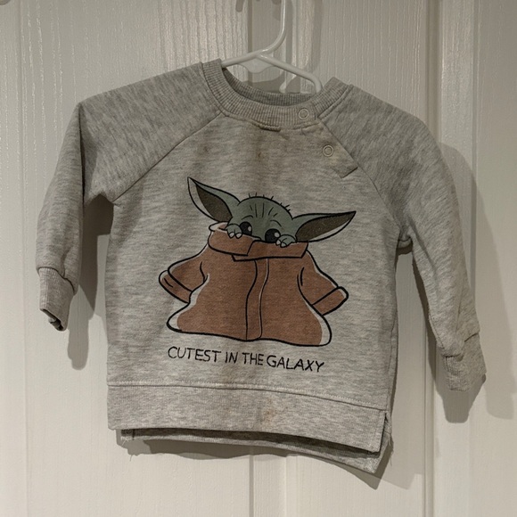 Star Wars Other - Star Wars Gray Sweatshirt with Baby Yoda Graphic